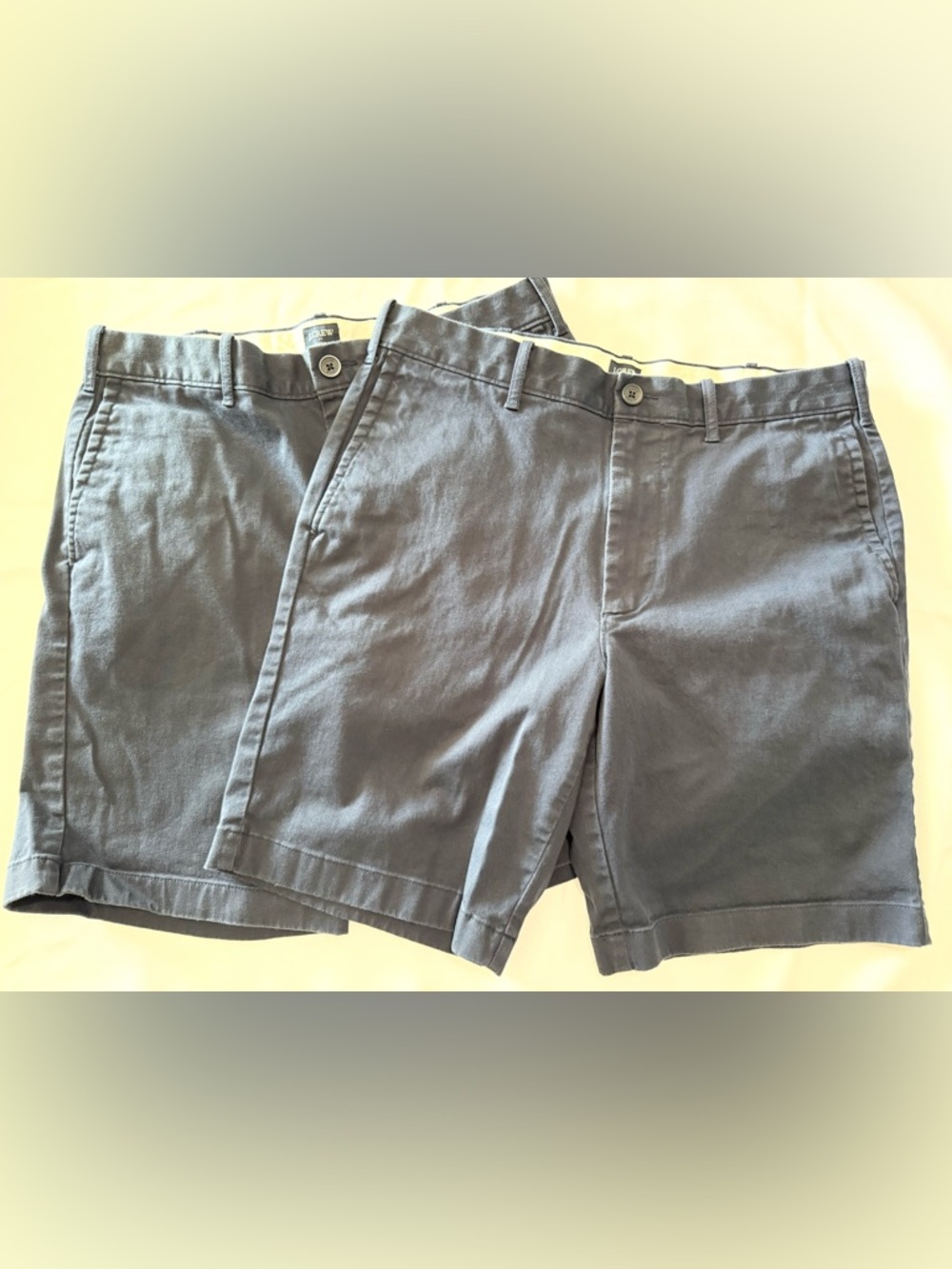 J. Crew Men’s Navy Flat-Front Chino Shorts - lot of 2